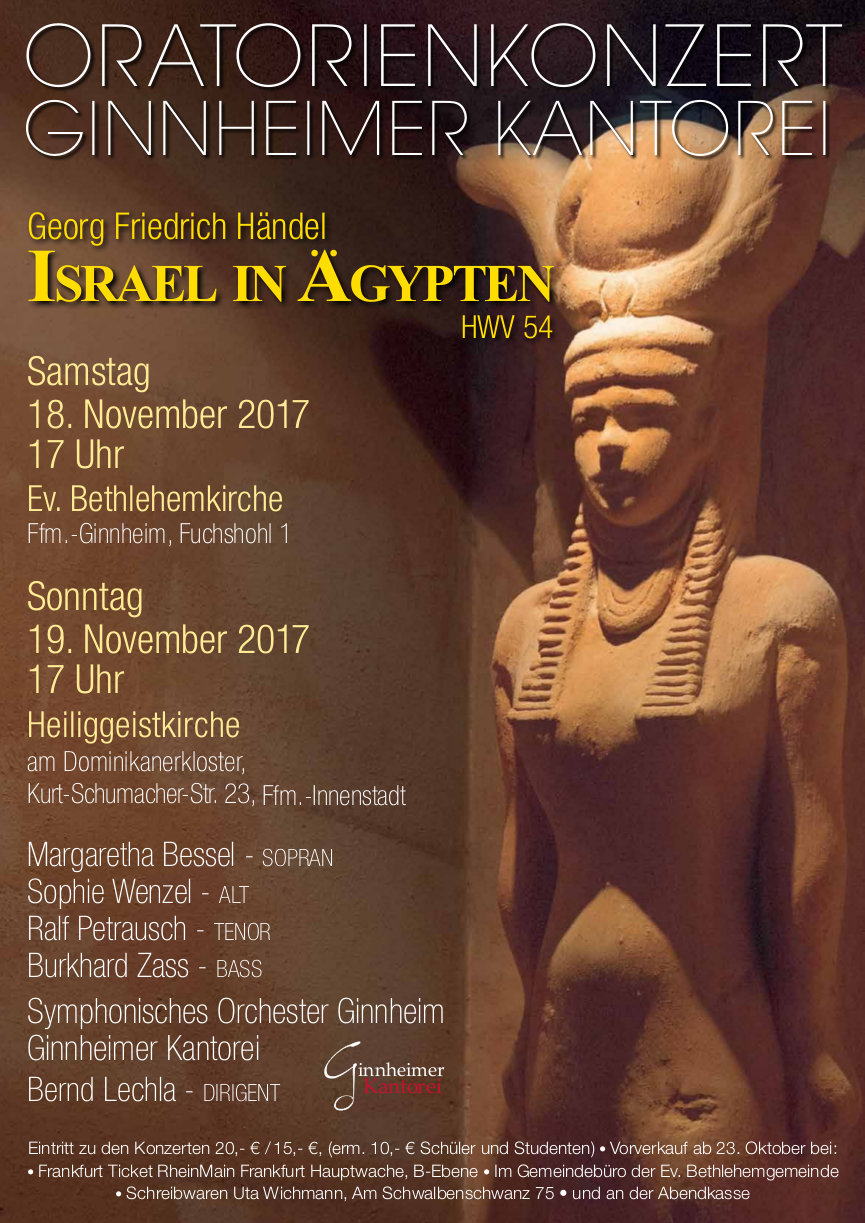Konzertplakat Israel in Ägypten 2017